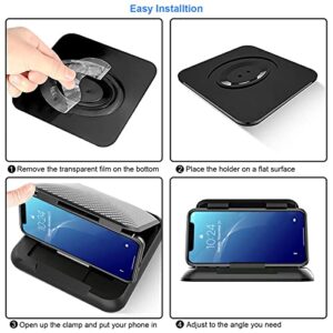 DOTAATDW Car Phone Holder, Car Dashboard Cell Phone Holder with Non-Slip Silicone Base Washable and Reusable Car Phone Mount Compatible with 3.5-7” Smartphone