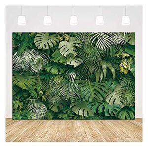 green tropical palm leaves picture photography backdrop vinyl 7x5ft jungle safari plants photo background for hawaiian luau party decor banner birthday baby shower supplies