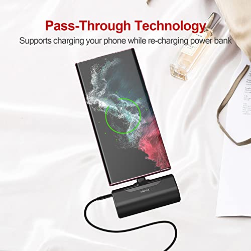 iWALK 4500mAh Portable Charger USB C Battery Pack, Compatible with Samsung Galaxy S22 Z Flip3 S20,S10,S9,S8,Note 20/10/9/8,Moto Z3/2,LG V35/G8/7/5,Nintendo Switch,Google Pixel 4/3/2XL, Black