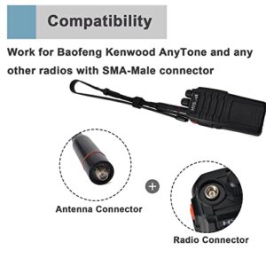 HYS Tactical Foldable Whip Antenna, SMA-Female, VHF UHF 144/430Mhz, Gooseneck Antenna for Kenwood TYT Retevis BAOFENG UV-82 UV-B5 GT-3 BF-F8HP UV-5RA UV-5RE UV-5R Two-Way Radio Scanner