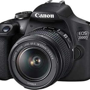 Canon EOS 2000D (Rebel T7) DSLR Camera with EF-S 18-55mm f/3.5-5.6 DC III Lens Accessory Bundle