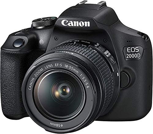 Canon EOS 2000D (Rebel T7) DSLR Camera with EF-S 18-55mm f/3.5-5.6 DC III Lens Accessory Bundle