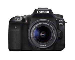 canon dslr camera [eos 90d] with ef-s 18-55 is stm lens kit, built-in wi-fi, dual pixel cmos af and 3.0-inch vari-angle touch screen, black