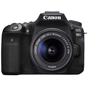 Canon DSLR Camera [EOS 90D] with EF-S 18-55 is STM Lens Kit, Built-in Wi-Fi, Dual Pixel CMOS AF and 3.0-inch Vari-Angle Touch Screen, Black