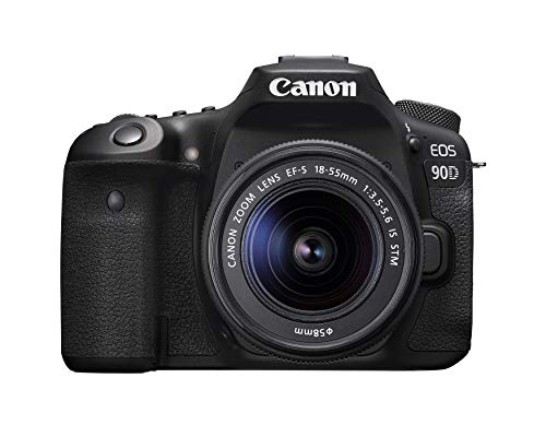 Canon DSLR Camera [EOS 90D] with EF-S 18-55 is STM Lens Kit, Built-in Wi-Fi, Dual Pixel CMOS AF and 3.0-inch Vari-Angle Touch Screen, Black