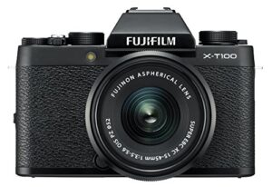 fujifilm x-t100 mirrorless digital camera w/xc15-45mmf3.5-5.6 ois pz lens – black
