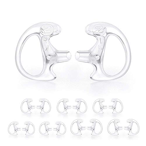 Zeadio Radio Replacement Earmold Earpiece, Soft Silicone Earmould Earbud Earplug for Walkie Talkie Acoustic Earpiece Headset, Two-Way Radio Coil Tube Audio Kits - Clear [8-Pair]