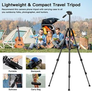 Camera Tripods & Monopods, Tripod for Camera Phone, 5 in 1 Aluminum Heavy Duty Camera Stand, Phone Tripod, Monopods, Selfie Stick, Trekking Poles, Compatible with Canon Nikon DSLR iPhone Camcorder