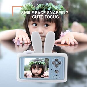 Kids Camera with White Rabbit Protective Case, 2 Inch HD Screen Camera for Kids, Children’s Selfie Camera, Multifunction Camera Including 16G Memory Card(Blue)