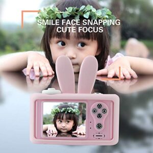 Kids Camera with Pink Rabbit Protective Case, 2 Inch HD Screen Camera for Kids, Children’s Selfie Camera, Multifunction Camera Including 16G Memory Card(Pink)