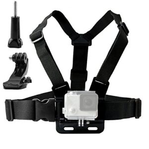 tekcam chest harness mount adjustable chest strap belt with j hook compatible with gopro hero 11 10 9 8 7 6/akaso/dragon touch/vemont/remali capature cam/wolfang/surfola action camera accessories