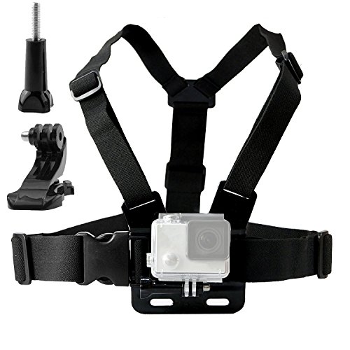 TEKCAM Chest Harness Mount Adjustable Chest Strap Belt with J Hook Compatible with Gopro Hero 11 10 9 8 7 6/AKASO/Dragon Touch/Vemont/Remali Capature Cam/WOLFANG/Surfola Action Camera Accessories