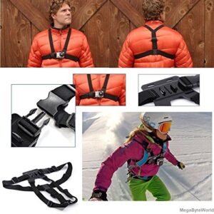 TEKCAM Chest Harness Mount Adjustable Chest Strap Belt with J Hook Compatible with Gopro Hero 11 10 9 8 7 6/AKASO/Dragon Touch/Vemont/Remali Capature Cam/WOLFANG/Surfola Action Camera Accessories