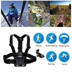 TEKCAM Chest Harness Mount Adjustable Chest Strap Belt with J Hook Compatible with Gopro Hero 11 10 9 8 7 6/AKASO/Dragon Touch/Vemont/Remali Capature Cam/WOLFANG/Surfola Action Camera Accessories