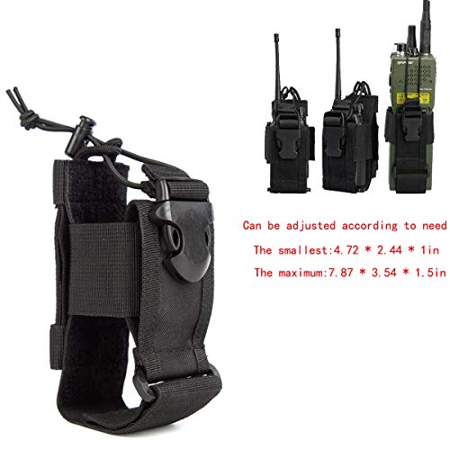 Tactical Radio Holder Radio Case Molle Radio Pouch Military Heavy Duty Radios Holster Bag for Two Ways Walkie Talkie Compatible with Bags/Packs/Duffels by LUITON (Black)