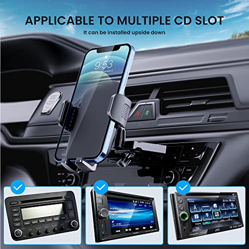 Phone Mount for Car Phone Holder Mount Upgraded Metal CD Slot Phone Holder Car Cell Phone Holder Car Thick Cases Friendly iPhone Holder for Car Phone Mount for CD Player Compatible with All Smartphone