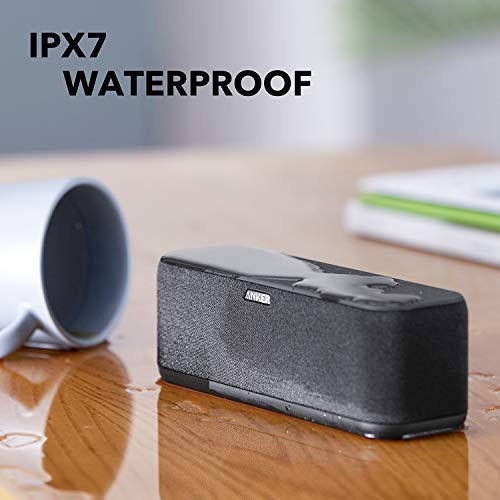 Upgraded, Anker Soundcore Boost Bluetooth Speaker with Well-Balanced Sound, BassUp, 12H Playtime, USB-C, IPX7 Waterproof, Wireless Speaker with Customizable EQ via App, Wireless Stereo Pairing