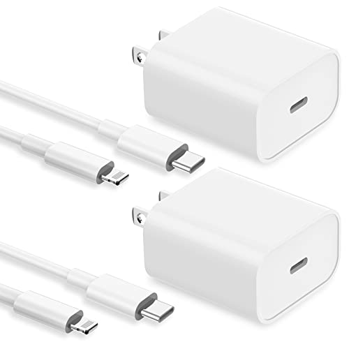 【MFi Certified】 iPhone Fast Charger 2Pack 20W PD USB C Wall Charger with 6.6FT&10FT USB C to L ightning Cable Fast Charging Adapter for iPhone 14/14Plus/14 Pro/14 Pro Max/13/13 Pro/13 Pro Max/12