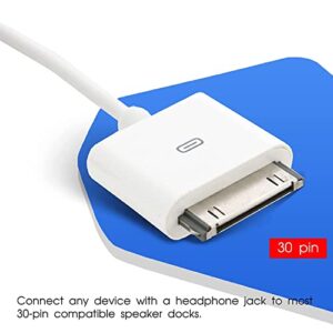 LIONX 30-Pin for Touch/iPhone IP ad Dock to 3.5mm Mini Jack Auxiliary Connector Cable 20cm White