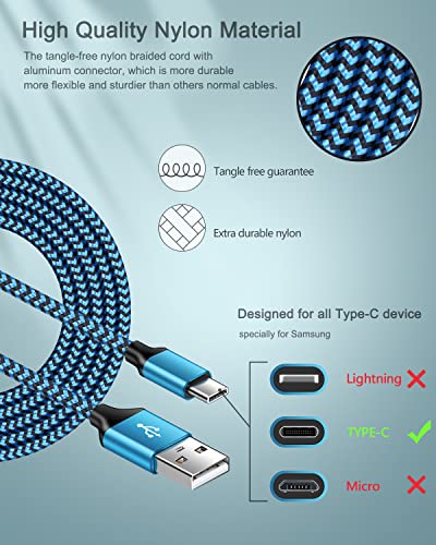 Android Charger for Samsung Galaxy S23 S22 Ultra S21+ S21 S20 Fe 5g S10 A12 A02s A03s A53 5g Note 20, Google Pixel 7 Pro 6 6a 5 5a USB C Charger Block +6 Ft long USB to USBC Cable Fast Charging Type C