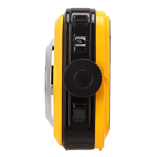 Dual Screens Waterproof Digital Camera, Full HD 2.7K 48MP 10ft 16X Digital Zoom Waterproof Dual Front and Rear Screen Digital Camera for Teenagers Beginners. (Yellow)