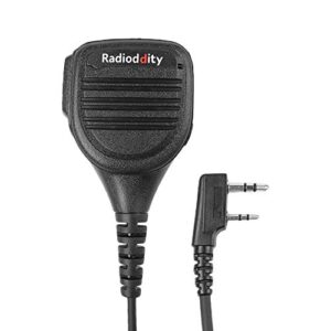 radioddity rd-203 waterproof remote speaker mic, k plug, for gm-30 gd-77s gd 77 ga-510 ga-2s baofeng uv-5r uv-9g uv-5g bf-f8hp uv-82hp tyt two-way radio walkie talkie gt-3tp gt-5tp