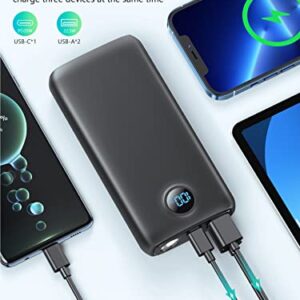 DIAMUAR Portable Charger 30,000mAh-Output Input USB C Fast Charging LED Display SCP22.5W PD3.0 QC4.0 Power Bank, Flashlight External Battery Pack for iPhone, Samsung Galaxy, LG, and More Black