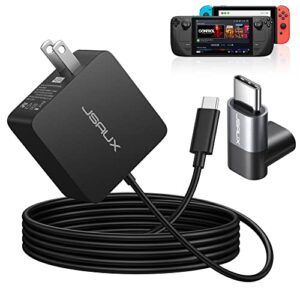 45w usb c power charger for steam deck, jsaux 5ft cable type-c pd 3.0 fast charger usb c wall adapter compatible with steam deck, switch, macbook pro/air, samsung galaxy s23 s22, ipad pro/air, pixel