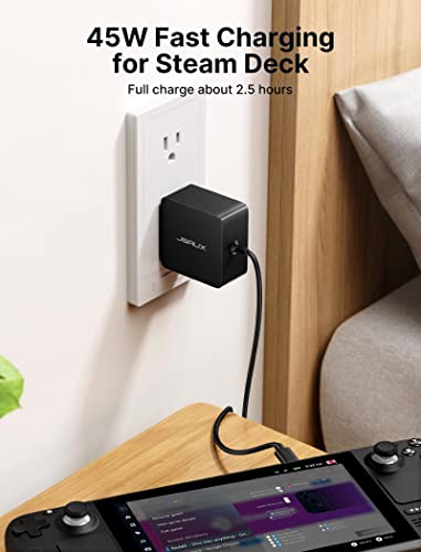 45W USB C Power Charger for Steam Deck, JSAUX 5FT Cable Type-C PD 3.0 Fast Charger USB C Wall Adapter Compatible with Steam Deck, Switch, MacBook Pro/Air, Samsung Galaxy S23 S22, iPad Pro/Air, Pixel