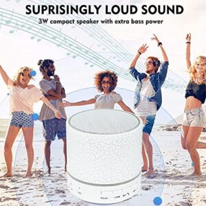 Bluetooth Speaker, Portable Wireless Speakers with Led Lights, IPX7 Waterproof Shower Speakers, 360 HD Surround Sound, Built-in-Mic, TF Card, Mini Outdoor Speaker Radio for Party, Travel, Beach, Home