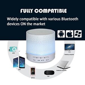 Bluetooth Speaker, Portable Wireless Speakers with Led Lights, IPX7 Waterproof Shower Speakers, 360 HD Surround Sound, Built-in-Mic, TF Card, Mini Outdoor Speaker Radio for Party, Travel, Beach, Home