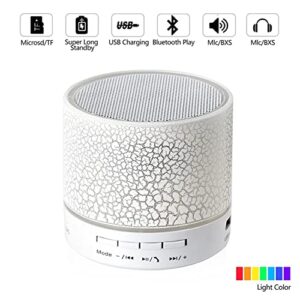 Bluetooth Speaker, Portable Wireless Speakers with Led Lights, IPX7 Waterproof Shower Speakers, 360 HD Surround Sound, Built-in-Mic, TF Card, Mini Outdoor Speaker Radio for Party, Travel, Beach, Home