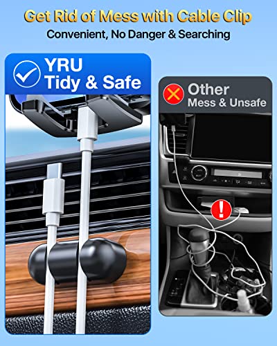 YRU [Upgrade 80LBS Strong Suction] Car Phone Holder Mount,[Bumpy Road Stable] Dashboard Cell Phone Holder for Car Air Vent Windshield Phone Stand for iPhone 14 13 12 Pro Max Samsung & Pickup Truck