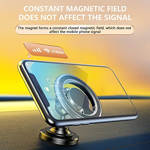 Turcee Compatible for MagSafe Car Mount,[2022 New Upgrade] Dashboard 360° Rotation Magnetic Car Mount,Cell Phone Holder for MagSafe iPhone 14 13 12 Pro Max MagSafe Case/All Smart Phones (Black)