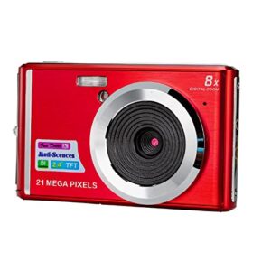 LINXHE 2.4 inch LCD HD Mini Digital Camera, Video Camera Students Cameras 21MP Compact Camera Travel,Holiday,Birthday Present for Kids/Beginners/Teens/Seniors (Color : Red)