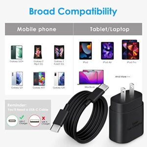 Samsung Charger Fast Charging-25W Fast Charger Type C with C Charger Cable Fast Charging, USB C Android Charger [PD PPS Compatible] for Galaxy S23/S22/S21 Series/Note 20/10/9 Series/Pixel 4XL/4/3XL