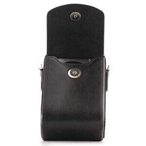 MegaGear Leather Camera Case with Strap Compatible with Canon PowerShot G7 X Mark III, G7 X Mark II, G7 X, Black (MG766)