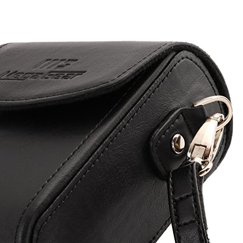 MegaGear Leather Camera Case with Strap Compatible with Canon PowerShot G7 X Mark III, G7 X Mark II, G7 X, Black (MG766)