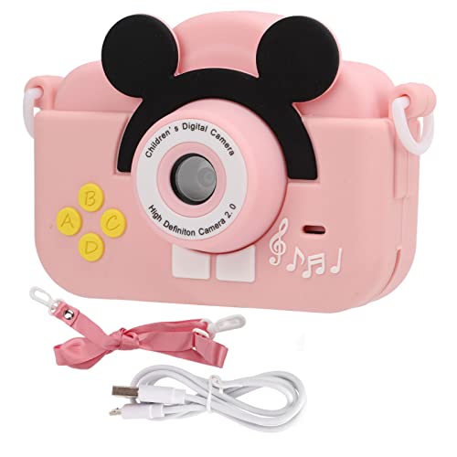 01 02 015 Kids Cartoon Camera Toy, ABS Kids Photo Video Camera 2 Inch Screen for Gifts(Pink)