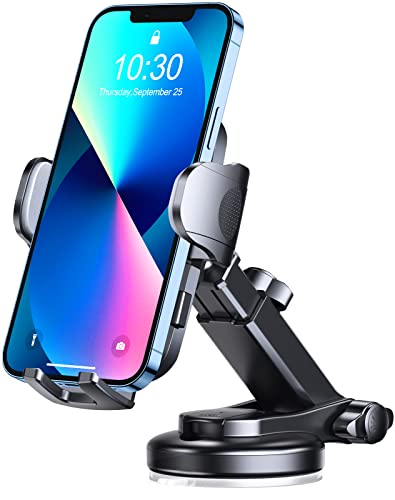 Ruiwwo Phone Mount for Car Dashboard & Windshield, [Super Suction & Never Fall Off] Cell Phone Holder Car, Hands Free Car Phone Holder Mount Compatible with iPhone Samsung All 4-7" Smartphones