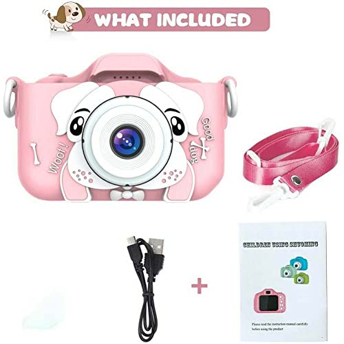 Children Digital Camera, Kids Camera, Anti-Drop Mini Children Selfie Cartoon Camera, 1080P HD Digital Video Camera for Girls Boys Christmas Birthday Gifts(Pink)