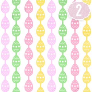 xo, fetti easter decorations pastel egg foil fringe curtain – set of 2 | easter egg party bunny decorations, photo booth backdrop, pastel spring kids party, spring baby shower