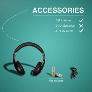 Portable Personal FM Radio Headphones Ear Muffs with Best Reception, Wireless Headset with Built in Radio for Mowing, Jogging, Walking, Daily Works Powered by 2 AA Batteries (Not Included)