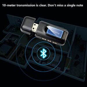 XMSJSIY Bluetooth 5.0 Transmitter Receiver 2 in 1 USB Portable Wireless Bluetooth Audio Adapter with LCD Display for Car TV PC -Need to Choose Mode and Adjust Volume-Read Manual