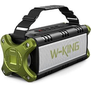 w-king bluetooth speakers, 50w deep bass portable loud bluetooth speaker, ipx6 waterproof outdoor speaker with hd stereo sound/wireless two pairing/2-equalizer/power bank/40h playtime/tf card/aux/nfc