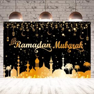 loonelo large ramadan mubarak banner,ramadan mubarak backdrop with 70.8”x43.3”,muslim ramadan eid mubarak hanging sign,islamic ramadan mubarak decorations for eid al-adha,hajj festival party