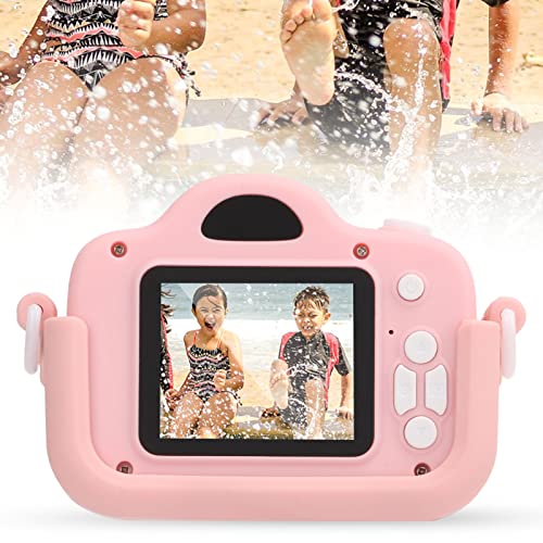 Kids Camera, 2 inch Touch Screen Removable Silicone Sleeve for 3 to 12 Years Old Boys and Girls Birthday(Pink)
