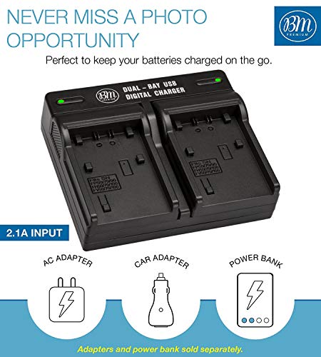 BM 2 NP-FV70 Batteries & Dual Charger for Sony FDR-AX700, PXW-Z90V, HXR-NX80, HDR-CX455 HDR-CX675, CX330, CX900, PJ340, PJ540, PJ670B, PJ810, FDR-AX33, FDR-AX53, FDR-AX100, NEX-VG10, VG20, VG30 VG900