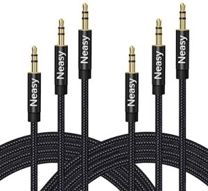 3 pack aux cord, aux cable braided [3.3ft/1m,hi-fi sound], 3.5mm audio cable male to male stereo audio aux cord compatible with car/echo/headphones/home stereos/speaker/smartphones, fits most aux port