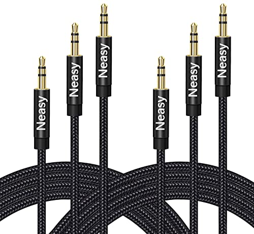 3 Pack Aux Cord, Aux Cable Braided [3.3ft/1M,Hi-Fi Sound], 3.5mm Audio Cable Male to Male Stereo Audio Aux Cord Compatible with Car/Echo/Headphones/Home Stereos/Speaker/Smartphones, Fits Most Aux Port